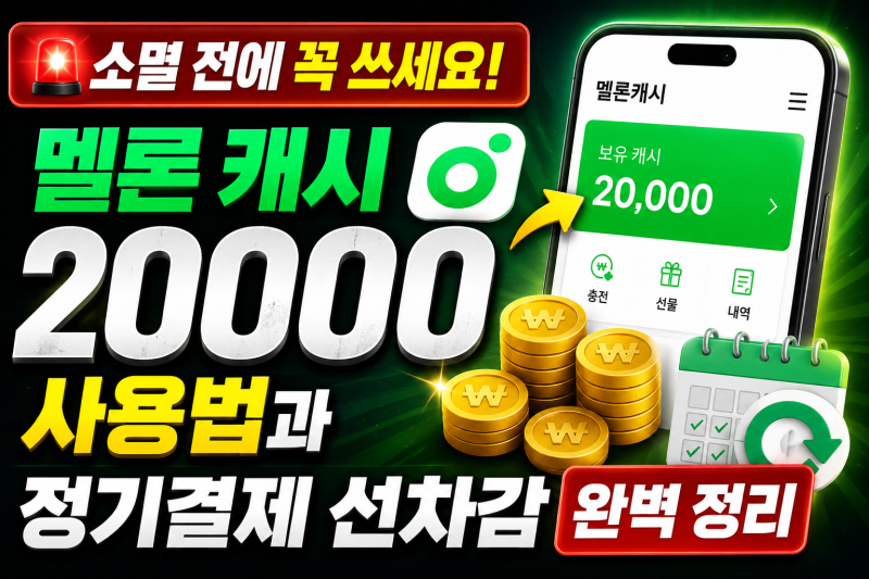 소멸하기 전에 쓰세요 멜론 캐시 20000원 알뜰 사용법과 정기결제 선차감 설정 꿀팁