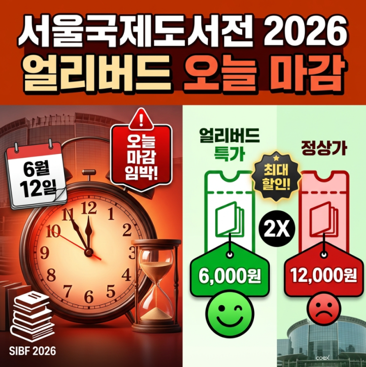  서울국제도서전 2026, 얼리버드 일반 당일권 직접 비교한 후기 (오늘 마감 주의)