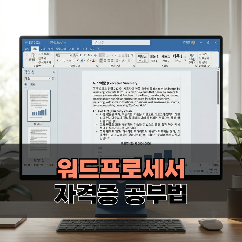 워드프로세서 자격증 시험일정과 단계별 공부법
