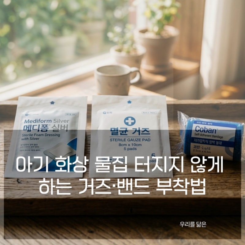 아기 화상 물집 터지지 않게 하는 거즈·밴드 부착법