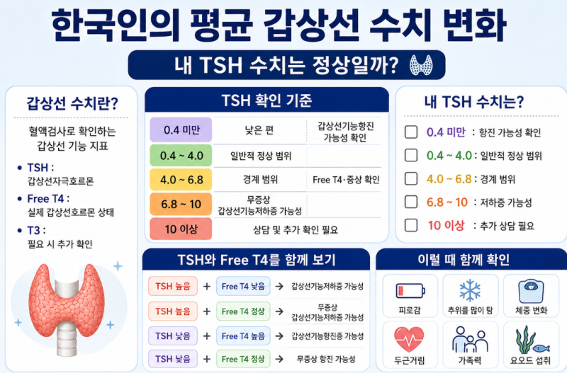 한국인의 평균 갑상선 수치 변화｜내 TSH 수치는 정상일까?