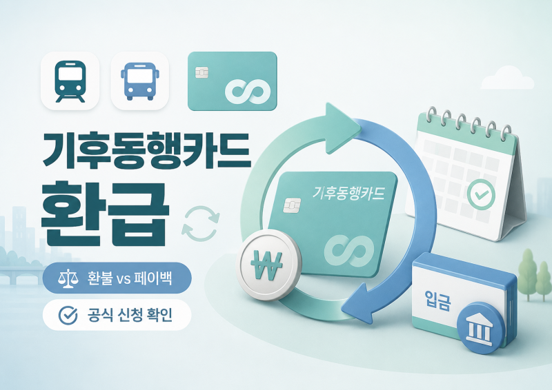 기후동행카드 환급 받는 방법, 환불과 페이백 신청 차이 정리