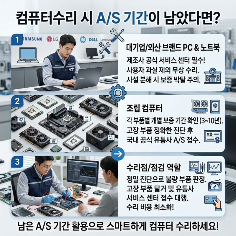 컴퓨터수리 시 A/S 기간이 남았다면?