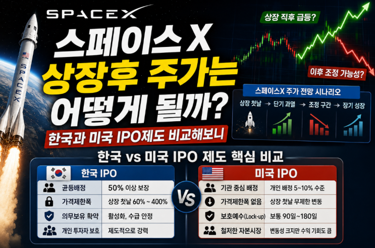  스페이스 X 상장후 주가는 어떻게 될까? 한국과 미국 ipo제도 비교해보니