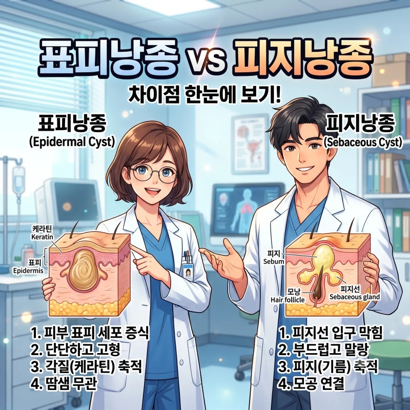 표피낭종 vs 피지낭종 차이점, 여드름과 구분 대처하는 법