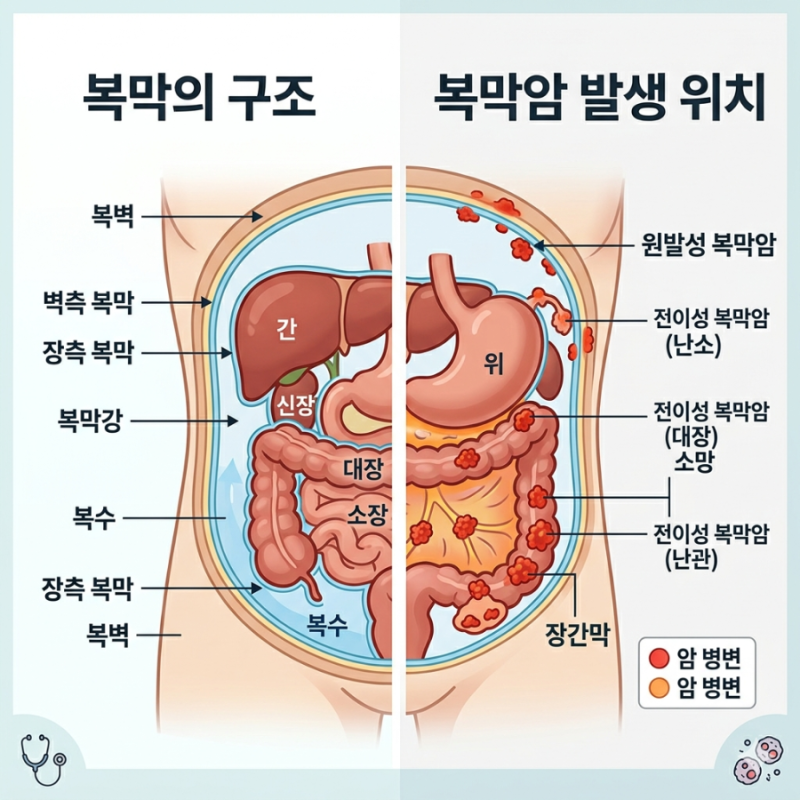 복막암 초기증상 8가지! 복부팽만,복수 증상부터 치료법까지 총정리