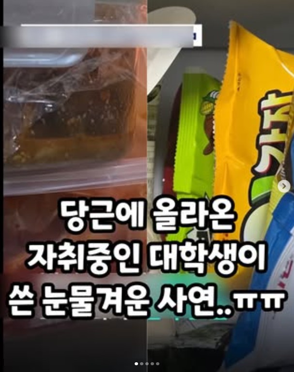 당근에 올라온 자취중인 대학생이 쓴 눈물겨운 사연