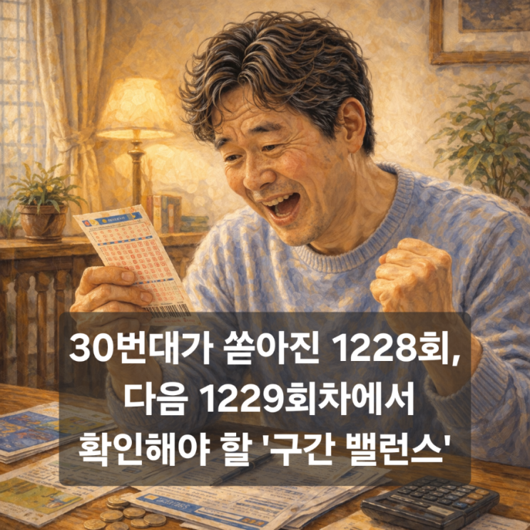 1228회 <b>로또당첨번호</b> 리뷰 및 <b>1229회</b> 예상 전략: 30번대 과밀... 