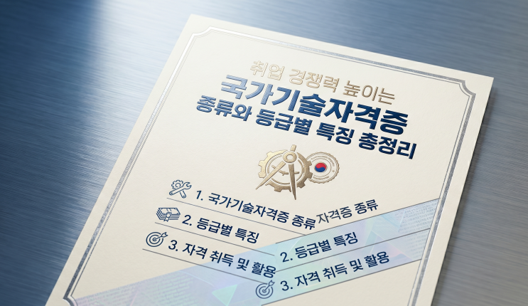  취업 경쟁력 높이는 국가기술자격증 종류와 등급별 특징 총정리