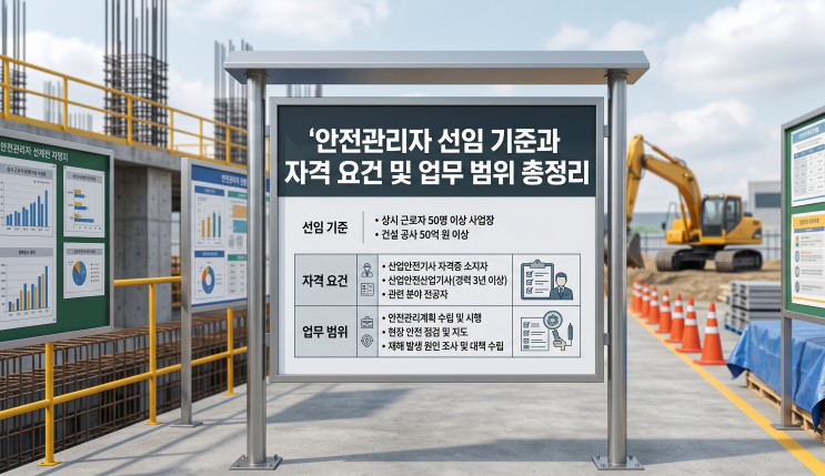 안전관리자 선임 기준과 자격 요건 및 업무 범위 총정리