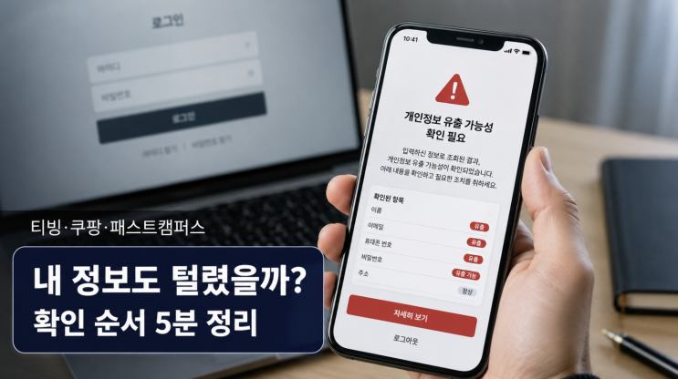  티빙·쿠팡·패스트캠퍼스 개인정보 유출, 내 정보 확인 순서