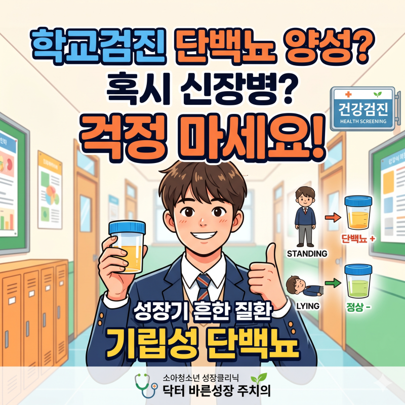 [학교검진 단백뇨] 소변검사 결과에 놀라셨나요? '기립성 단백뇨' 원인과 검사 방법