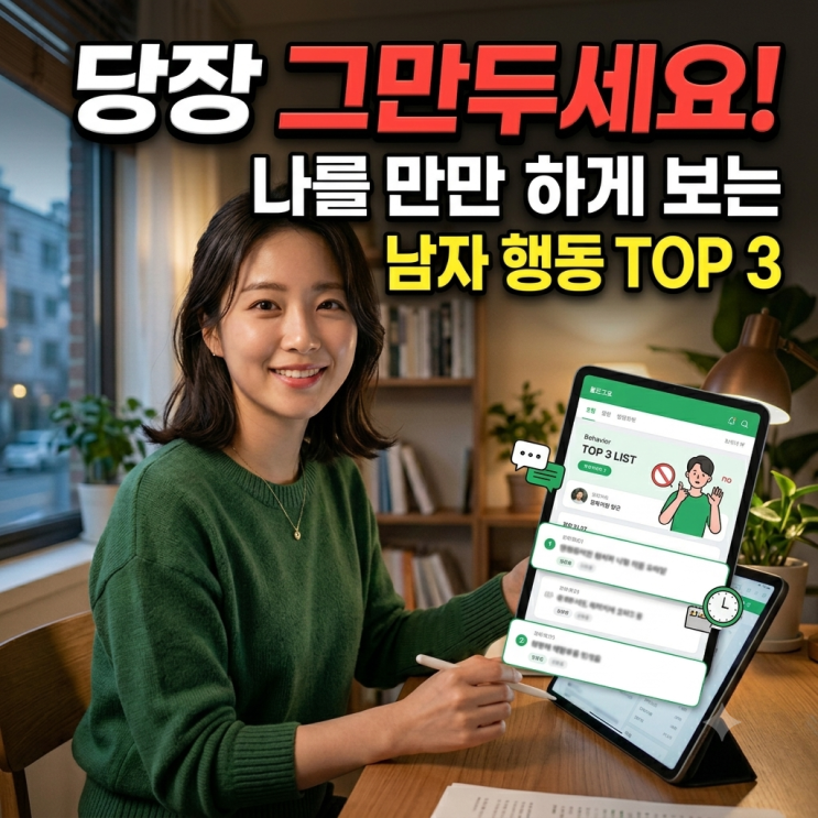  당장 그만두세요! 나를 만만하게 보는 남자 행동 TOP 3