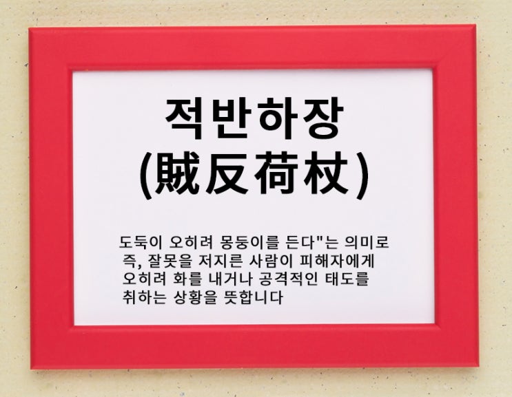  적반하장(賊反荷杖) 사자성어 뜻과 의미