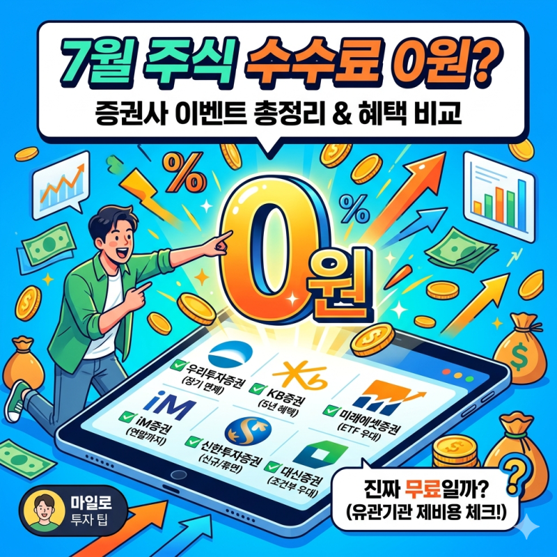 7월 수수료 0원? 증권사 이벤트 정리