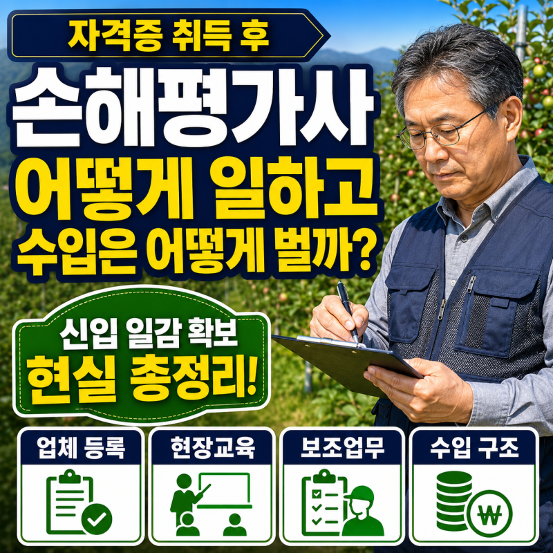 손해평가사 자격증 따면 바로 일할 수 있을까? 신입의 일감 확보와 수입 현실