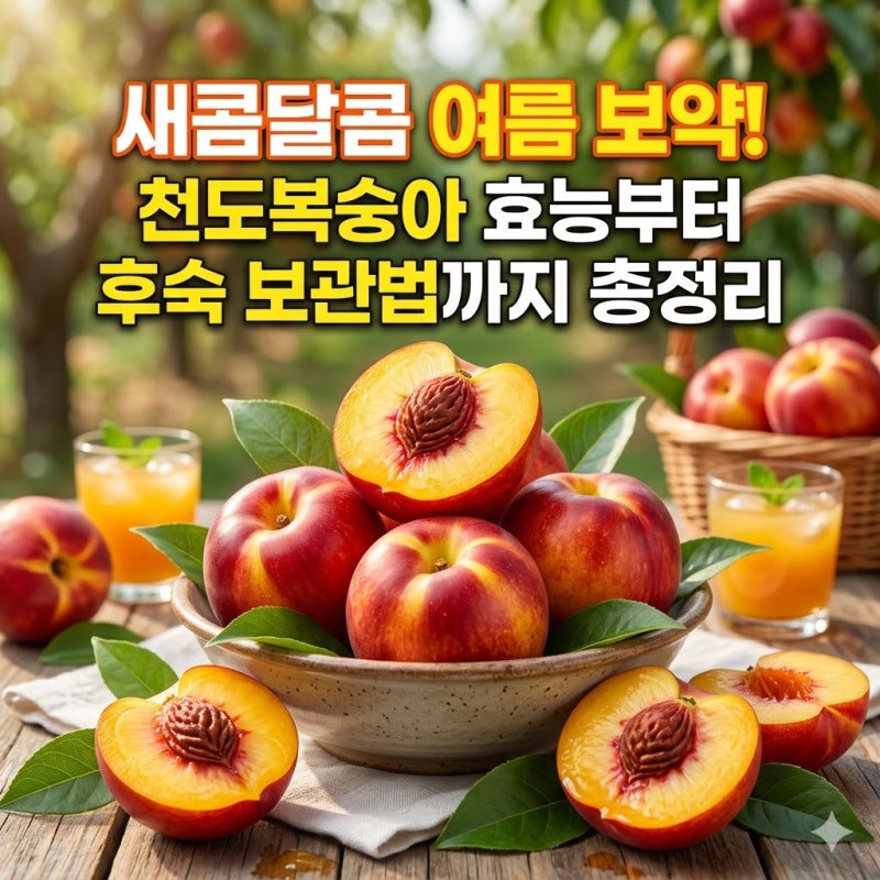 새콤달콤 여름 보약, 천도복숭아효능부터 후숙 보관법까지 총정리!