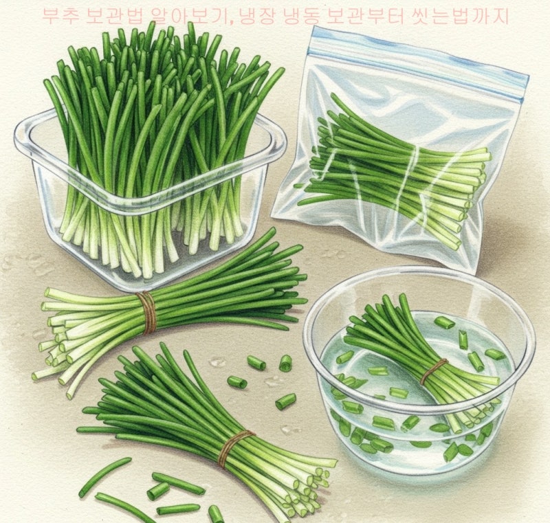 부추 보관법 알아보기, 냉장 냉동 보관부터 씻는법까지