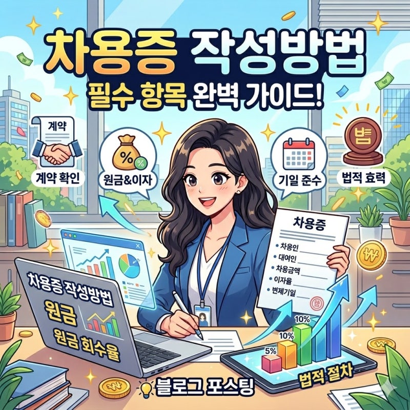 [생활법률] 차용증 작성방법 완벽 가이드: 양식 필수 항목, 법적 효력 높이는 공증·확정일자 ....