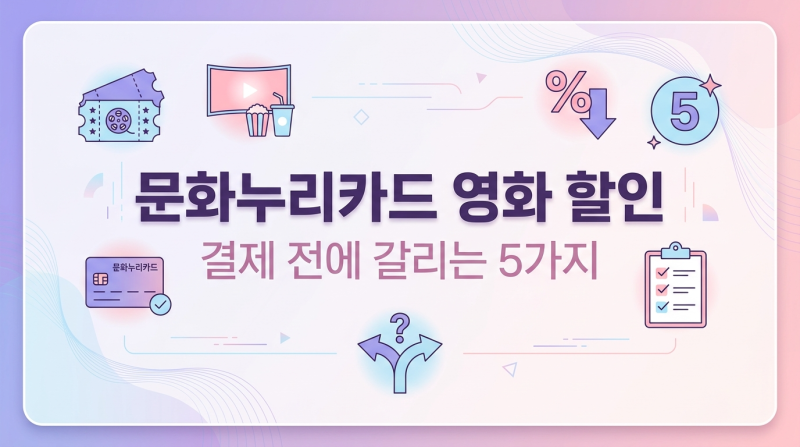 문화누리카드 영화 할인, 결제 전에 갈리는 5가지
