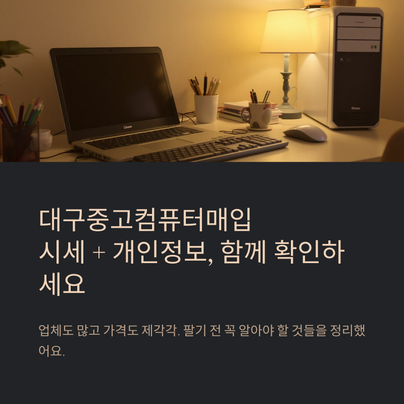 대구중고컴퓨터매입 맡기기 전 시세와 개인정보를 같이 확인하세요