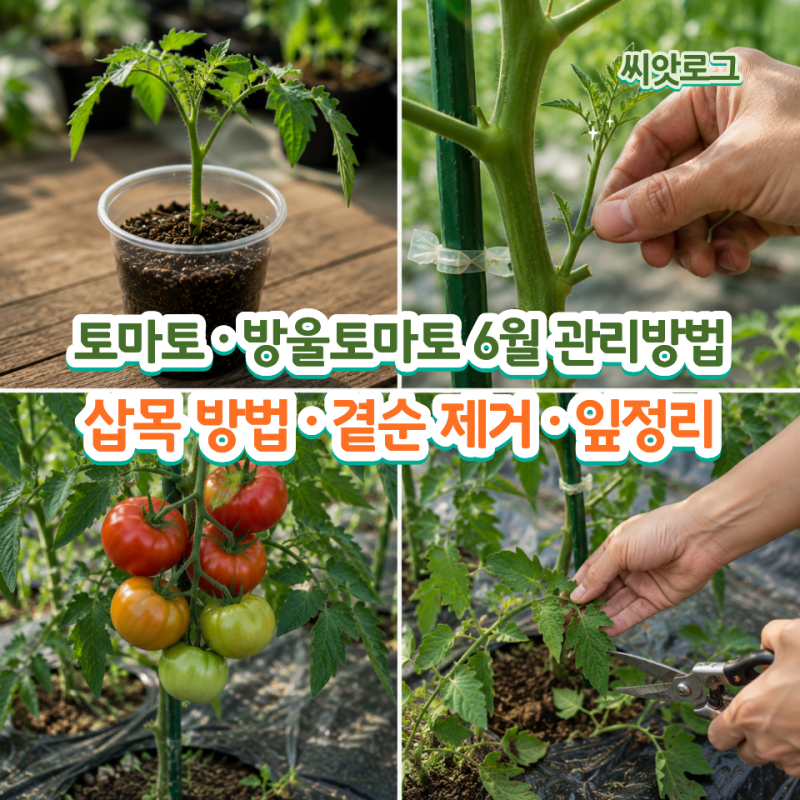 토마토 방울토마토 삽목 방법부터 곁순 제거와 잎정리까지, 6월 관리방법