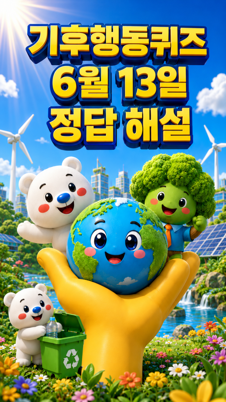  기후행동퀴즈 6월 13일 정답 공개, 오늘 문제 해설·경기도 에너지 취약계층 LED 교체 사업