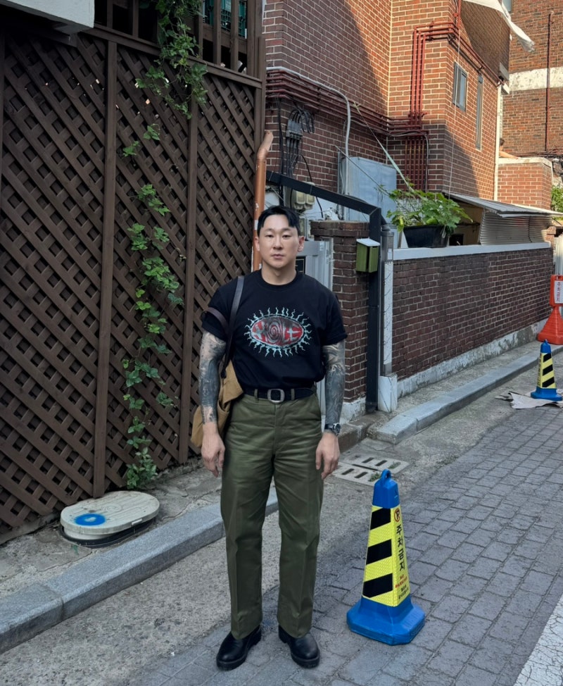 브론슨 1942 치노 아미그린 & 빈티지 티셔츠 코디 리뷰