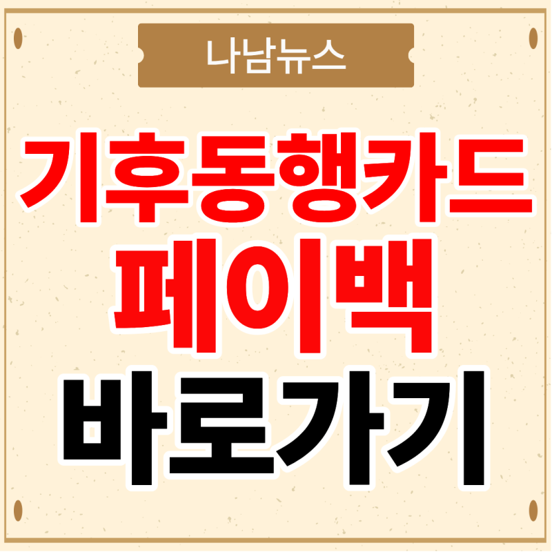 기후동행카드 페이백 신청 방법 오류 주소