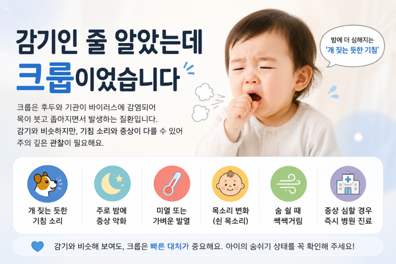 감기인 줄 알았는데 크룹이었습니다