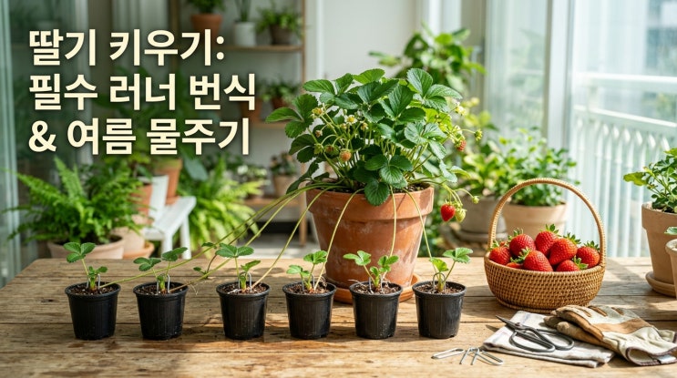  딸기 키우기 런너 번식 및 여름철 물주기