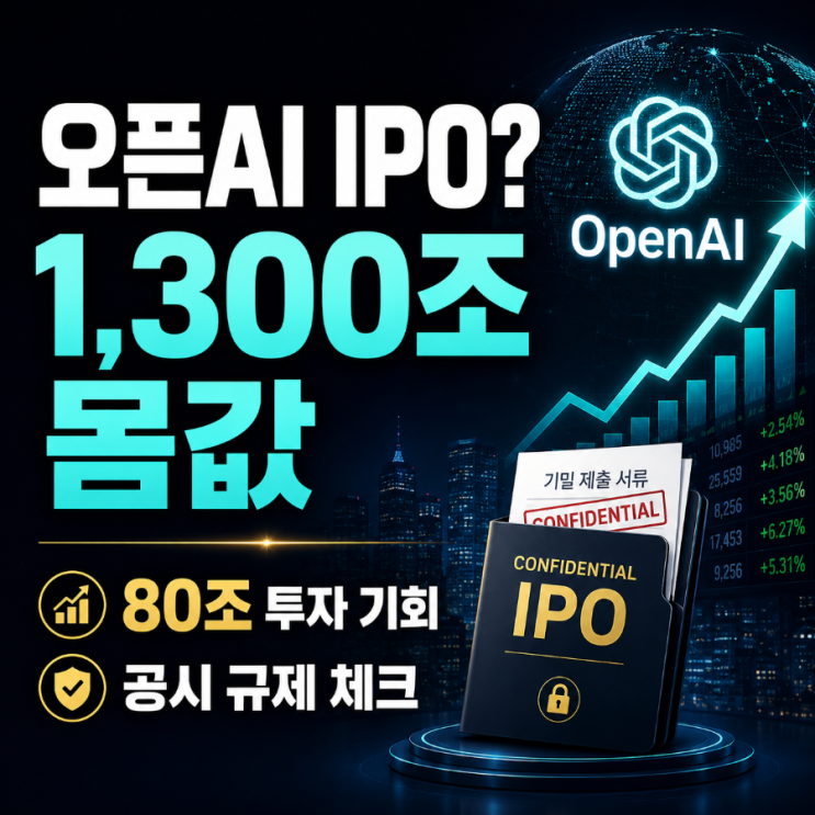  1,300조 원 몸값 오픈AI 비공개 IPO 착수! 2026년 서학개미가 꼭 알아야 할 80조 원 규모 투자 기회와 공시 규제