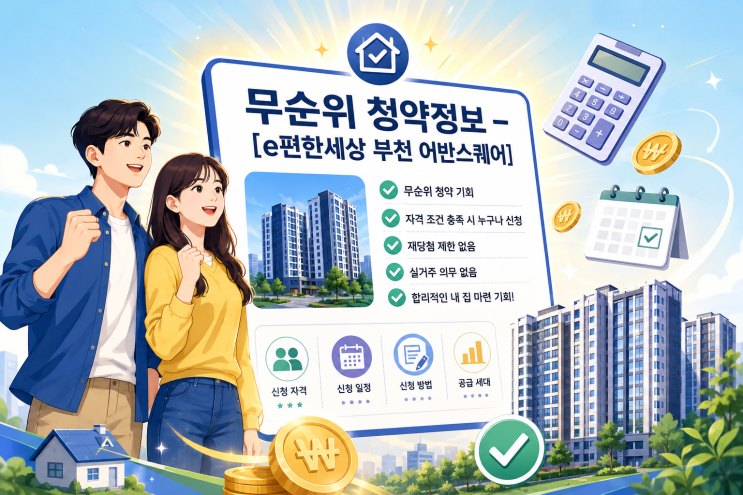  e편한세상 부천 어반스퀘어 무순위 청약 완벽 정리 | 접수 6월 15일, 분양가·자격 총정리