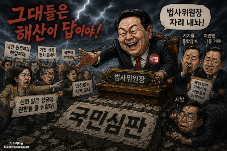 <b>법사위원장</b>을 달라고? 먼저 국민 앞에 책임부터 져라