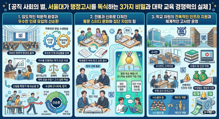  공직 사회의 별, 서울대가 행정고시를 독식하는 3가지 비밀과 대학 교육 경쟁력의 실체