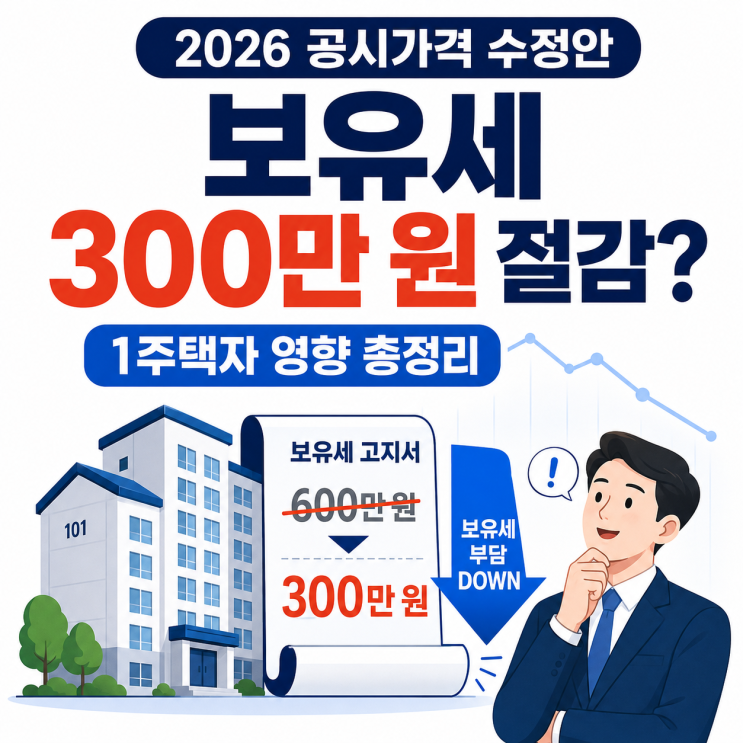  300만 원 보유세 절감 효과? 2026년 공시가격 현실화 로드맵 수정안 발표와 1주택자 실질 영향 총분석