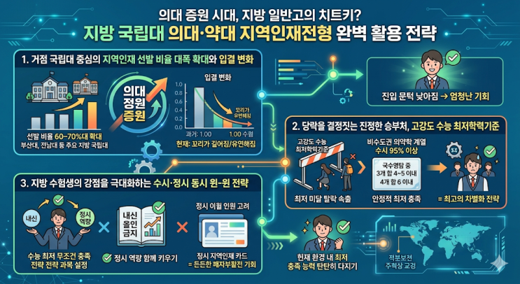  의대 증원 시대, 지방 일반고의 치트키? 지방 국립대 의대·약대 지역인재전형 완벽 활용 전략