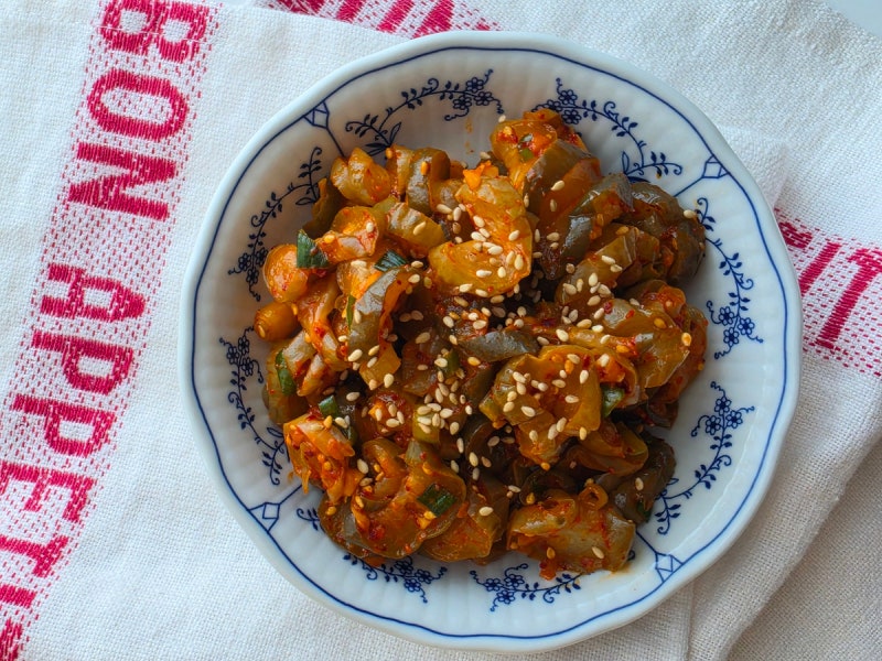 오이지무침 황금 레시피 꼬들꼬들한 여름 밑반찬 (오이지 5개)