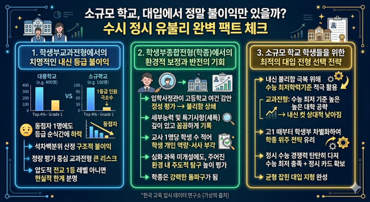 학생 수 적은 소규모 학교, 대입에서 정말 불이익만 있을까? 수시 정시 유불리 완벽 팩트 체크