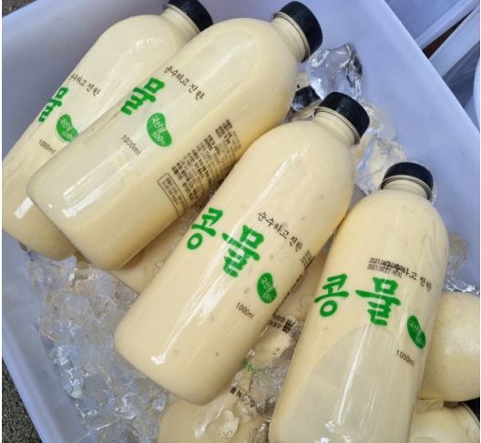  국산 콩물 1000ml 추천, 해와바다 당일생산 진한 콩국수 우뭇가사리 콩물