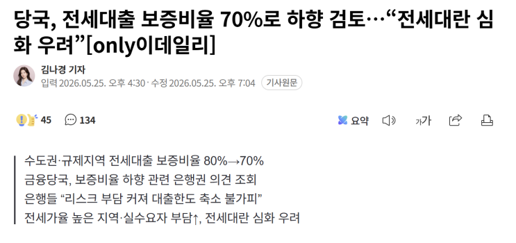 <b>전세대출 규제강화</b>, 서민을 돕던 제도가 집값을 밀어올린 역설