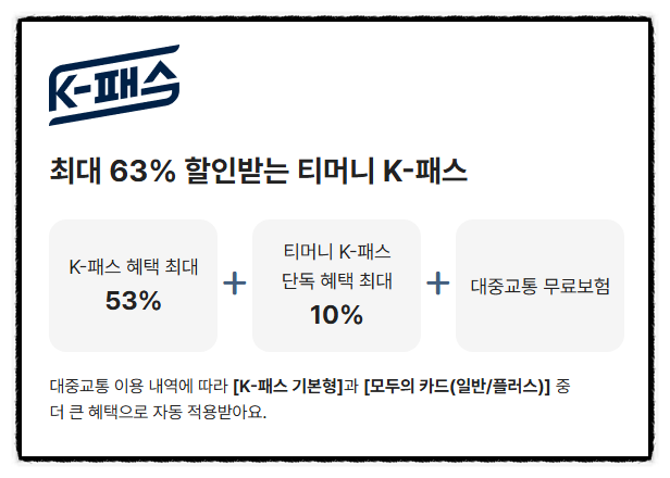 [할인] 'K-패스 X 모바일 티머니' 중복 할인으로 교통비 최대 50% 아끼는 꿀팁
