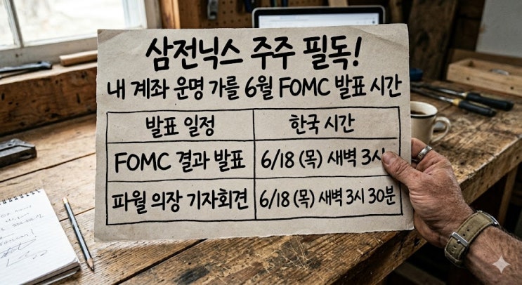 삼전닉스 주주 필독! 내 계좌 운명 가를 6월 <b>FOMC 발표 시간</b>