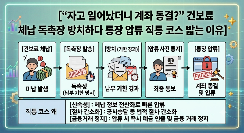 “자고 일어났더니 계좌 동결?” 건보료 체납 독촉장 방치하다 통장 압류 직통 코스 밟는 이....