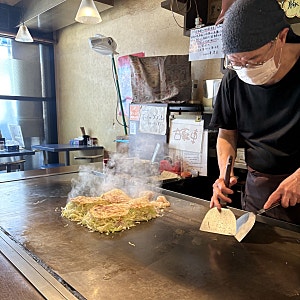 일본 히로시마 여행 3박 4일 자유여행 로컬 맛집 오코노미야끼 전문점 칸란샤 かんらん車