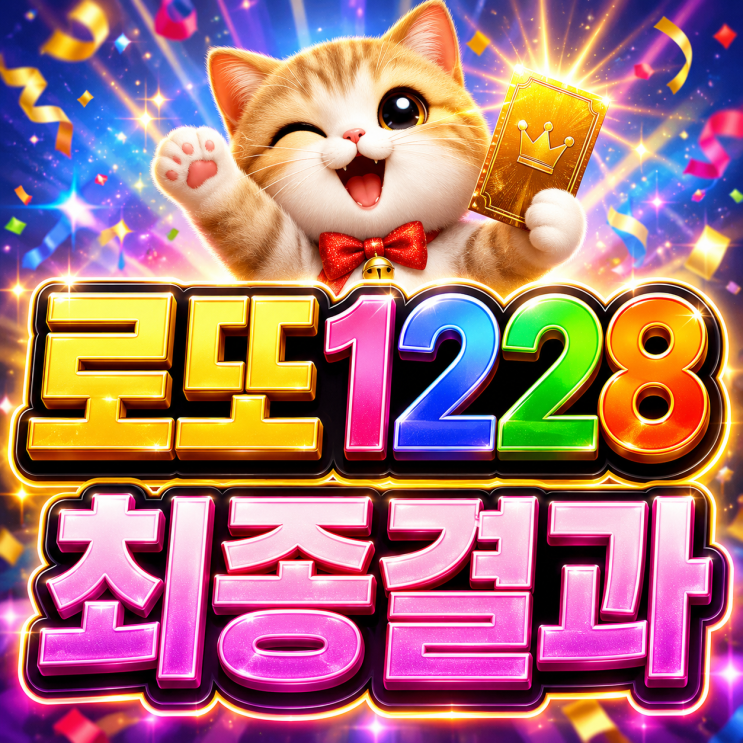  2026 로또 1228회 최종 성적 결과 공개! 단무지 멈춰! 