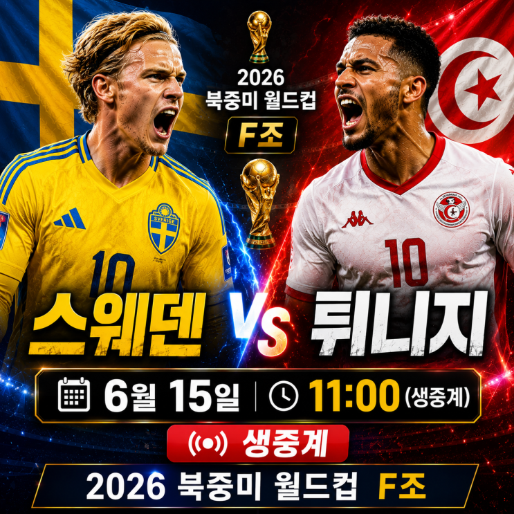 15일 <b>스웨덴</b> vs 튀니지] 월드컵 F조 경기 승부예측! <b>피파랭킹</b>... 