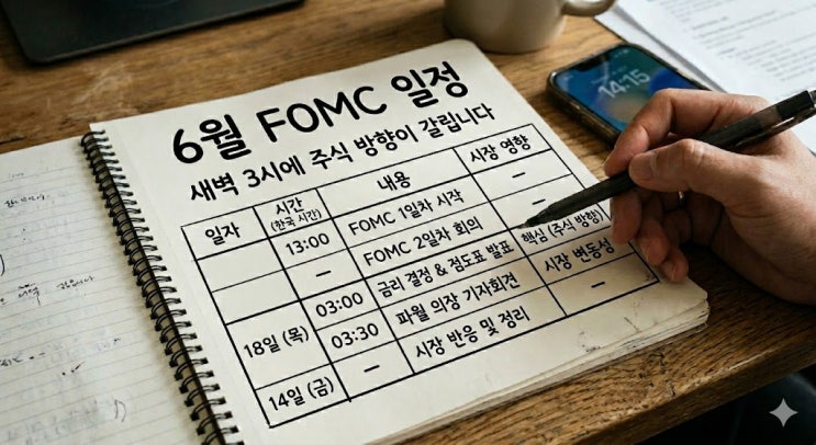 6월 <b>FOMC</b> 일정, 새벽 3시에 주식 방향이 갈립니다