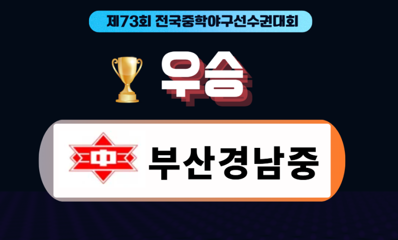 포기하지 않은 소년들! 제73회 전국중학야구선수권 눈물의 결승전 우승팀 경남중 국내야구 ....
