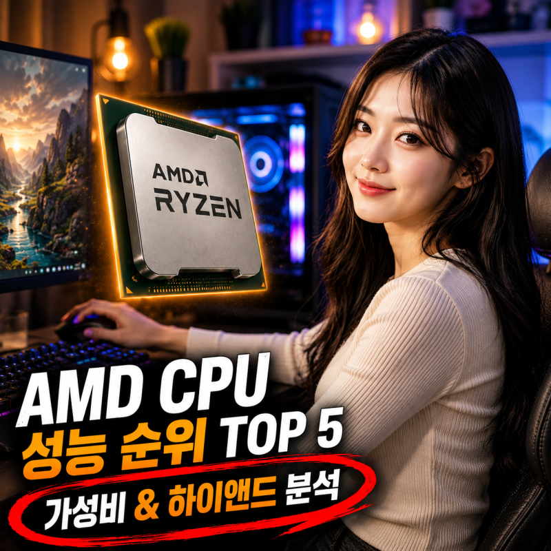 AMD 컴퓨터 CPU 성능 순위 비교 26년 6월 기준